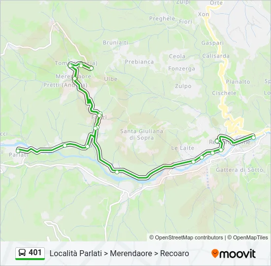 Percorso linea bus 401