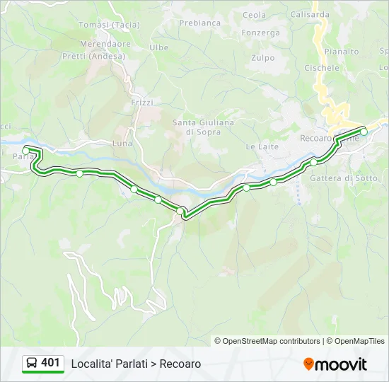 401 Bus Line Map
