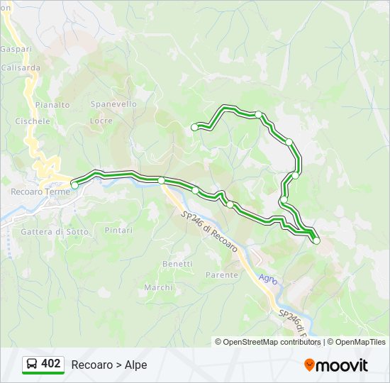 Percorso linea bus 402