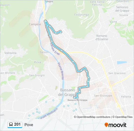 201 Bus Line Map