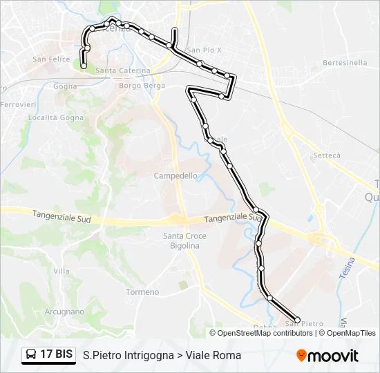 17 BIS Bus Line Map