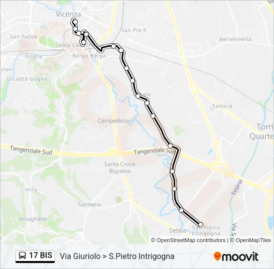 17 BIS Bus Line Map