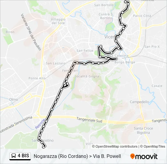 4 BIS Bus Line Map