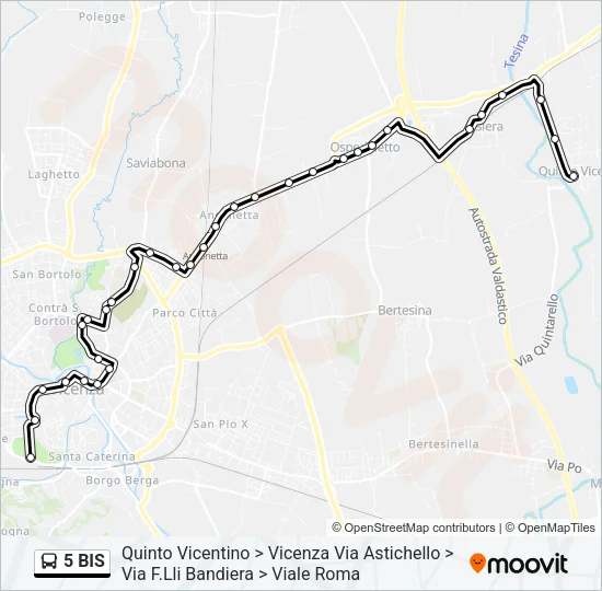 5 BIS Bus Line Map