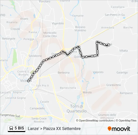 5 BIS Bus Line Map