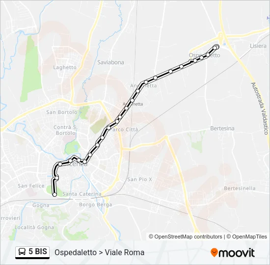 5 BIS Bus Line Map