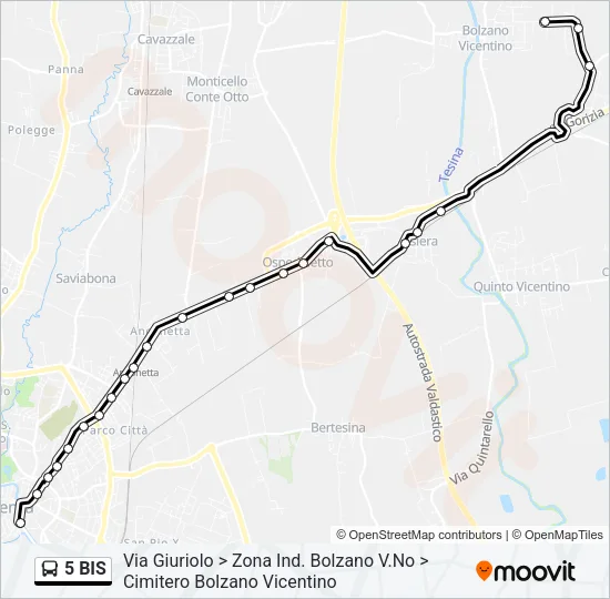 5 BIS Bus Line Map