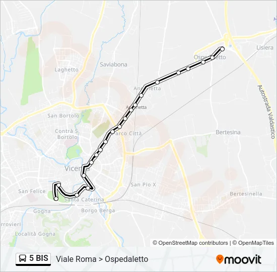 5 BIS Bus Line Map