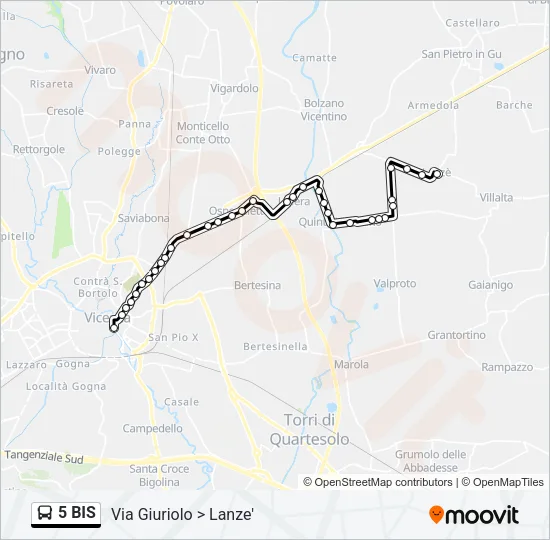 5 BIS Bus Line Map