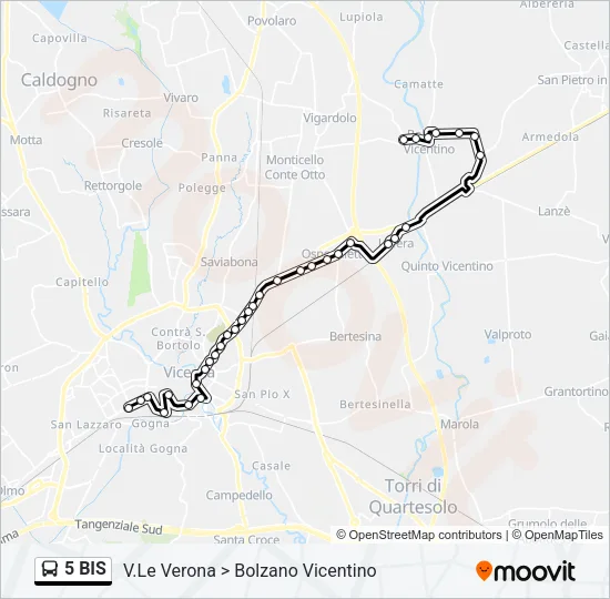 5 BIS Bus Line Map