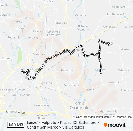 5 BIS Bus Line Map