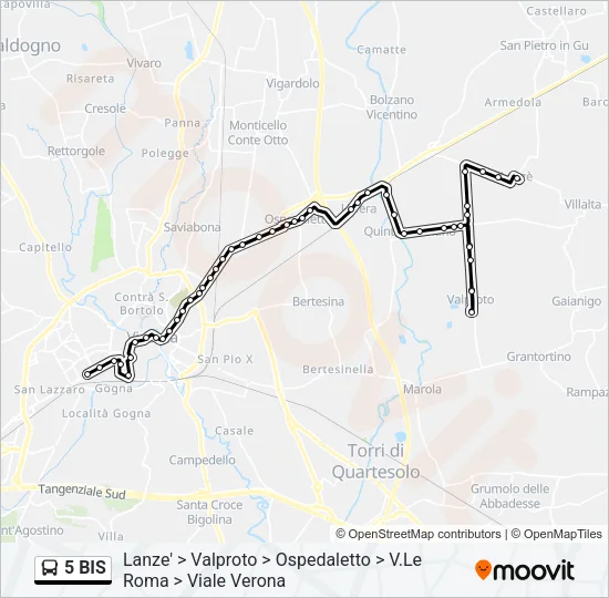 5 BIS Bus Line Map
