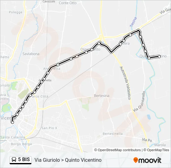 5 BIS Bus Line Map