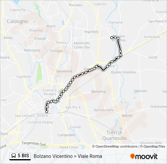 5 BIS Bus Line Map