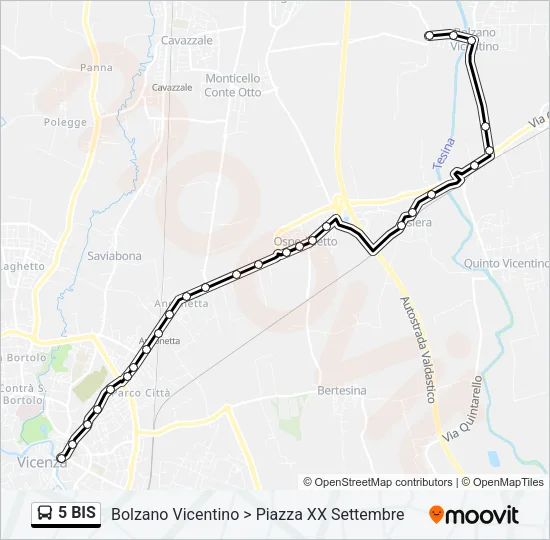 5 BIS Bus Line Map