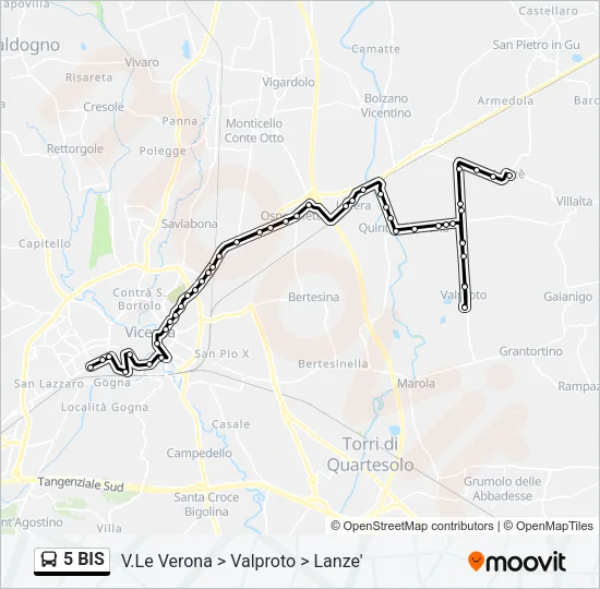 5 BIS Bus Line Map