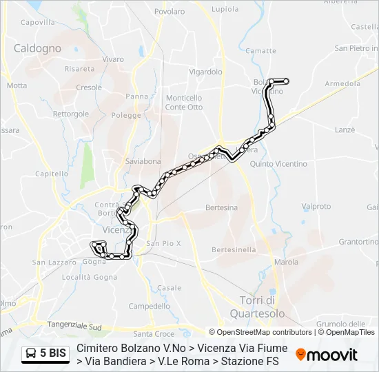 5 BIS Bus Line Map