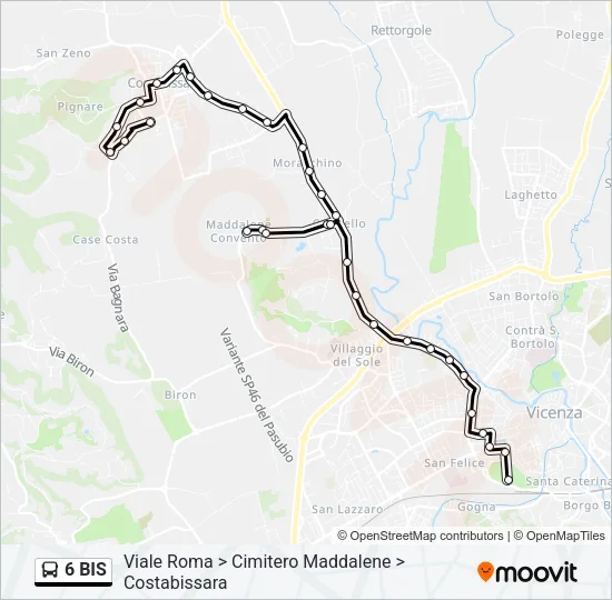6 BIS Bus Line Map