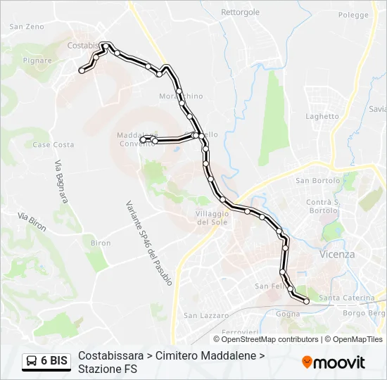 6 BIS Bus Line Map