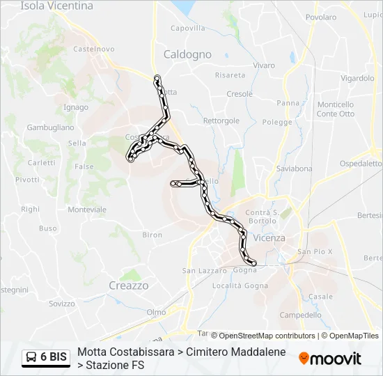 6 BIS Bus Line Map