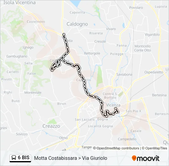 6 BIS Bus Line Map
