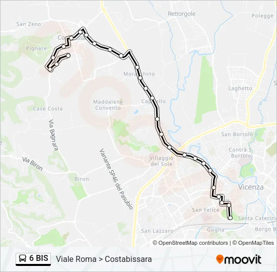 6 BIS Bus Line Map