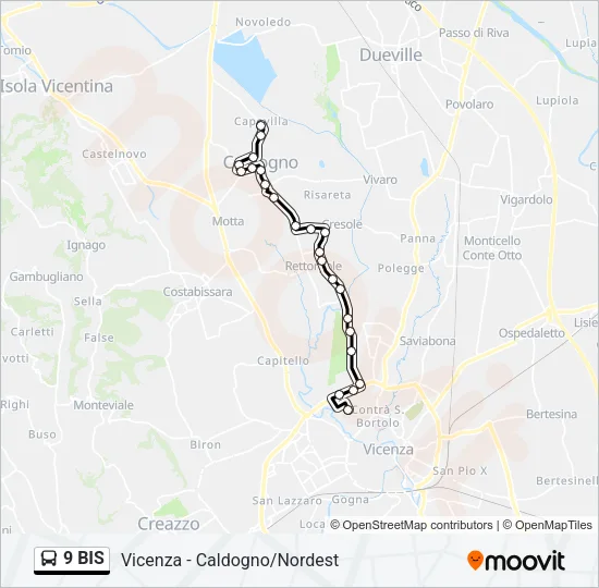 9 BIS Bus Line Map