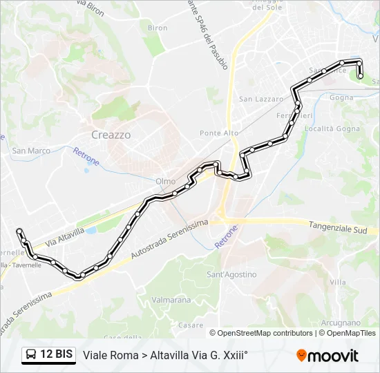 12 BIS Bus Line Map