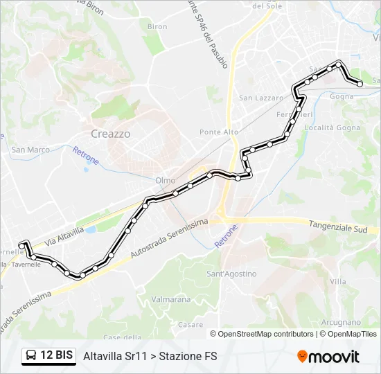 12 BIS Bus Line Map
