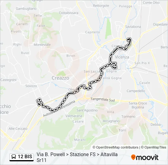 12 BIS Bus Line Map