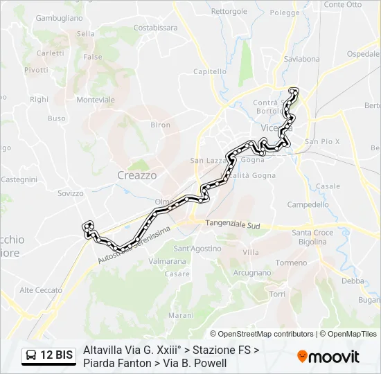 12 BIS Bus Line Map