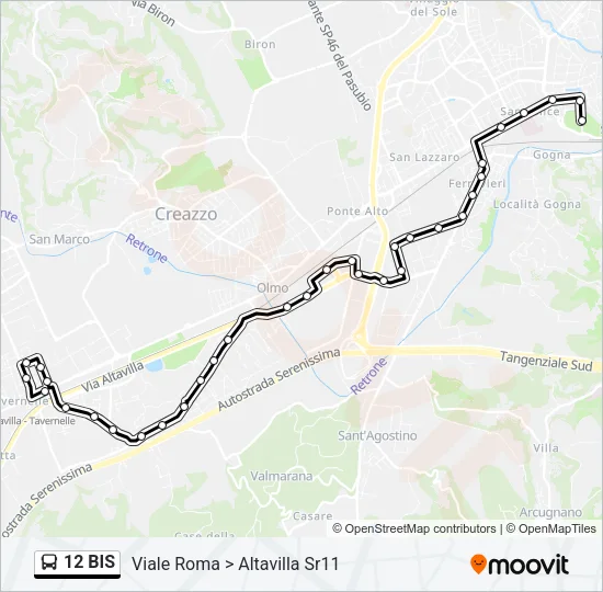 12 BIS Bus Line Map