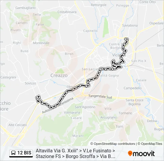 12 BIS Bus Line Map