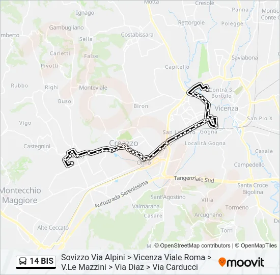 14 BIS Bus Line Map