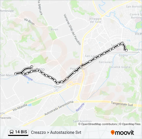 14 BIS Bus Line Map