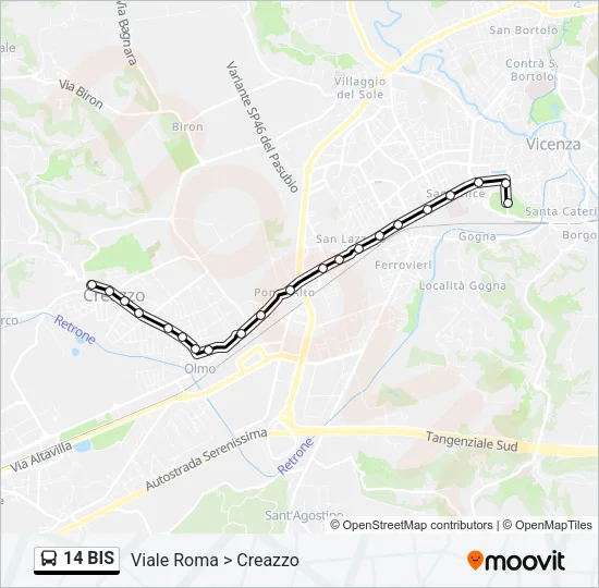 14 BIS Bus Line Map