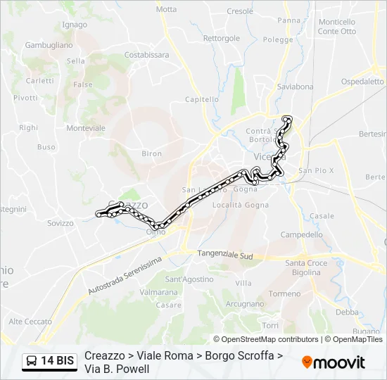 14 BIS Bus Line Map