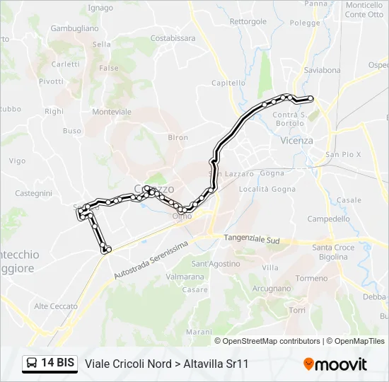 14 BIS Bus Line Map