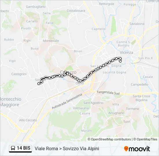 14 BIS Bus Line Map