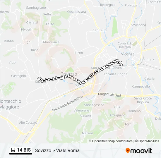 14 BIS Bus Line Map