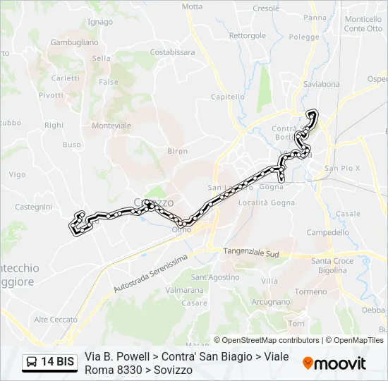 14 BIS Bus Line Map