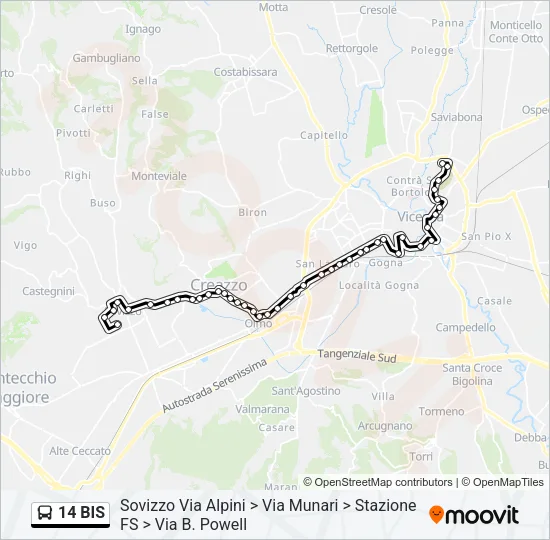 14 BIS Bus Line Map