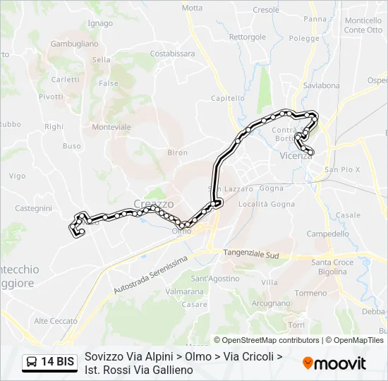 14 BIS Bus Line Map