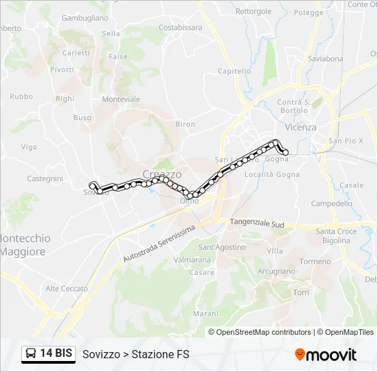 14 BIS Bus Line Map