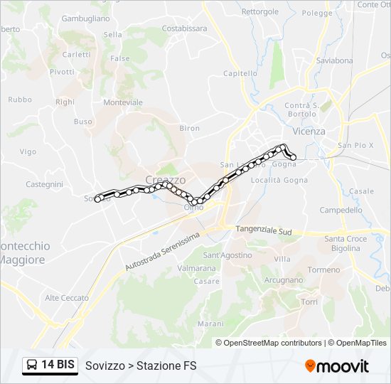 14 BIS bus Line Map