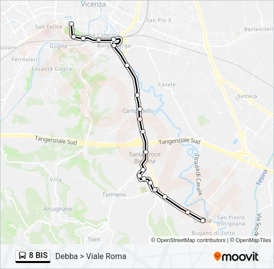 8 BIS Bus Line Map