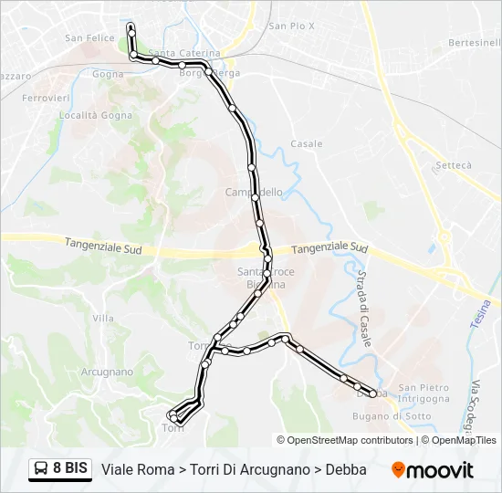 8 BIS Bus Line Map