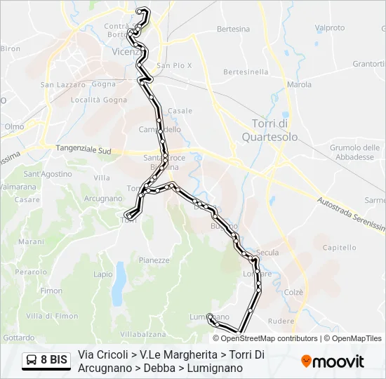 8 BIS Bus Line Map
