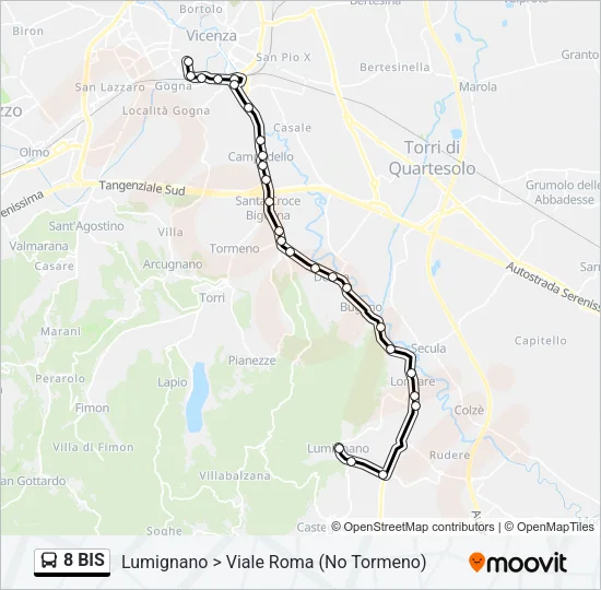 8 BIS Bus Line Map