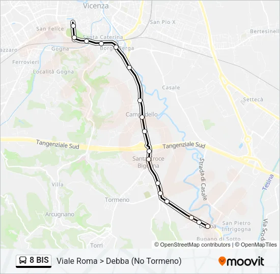 8 BIS Bus Line Map